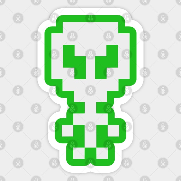 Pixel Space Alien Sticker by SpaceAlienTees